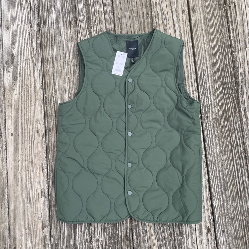 New Look Sage Quilted Vest
